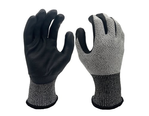 FTM Arbeitshandschuh Grösse 10/XL, sz-ws, schnittfest, 12-er Set