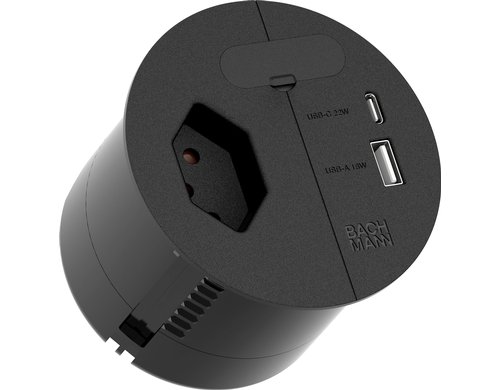 BM LOOP IN CHARGE A/C  22W, 2m, schwarz 1xT13,1xUSB, Stecker Typ 12, 1Kabeldruch.