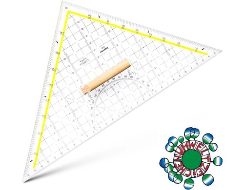 Aristo TZ-Dreieck 32.5cm mit Holzgriff, Facette, Hypotenuse