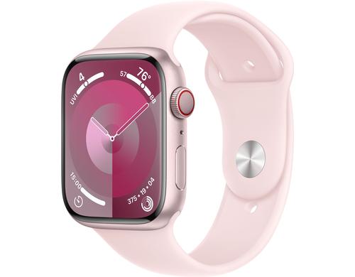 Apple Watch S9 GPS & Cell 45 Pink Alu M mit Light Pink Sport Band - M/L