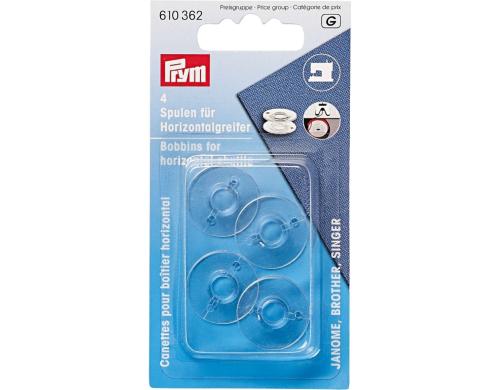 Prym Nähmaschinenspulen Horizontalgreifer 20.5 mm, Karte 4 Stück