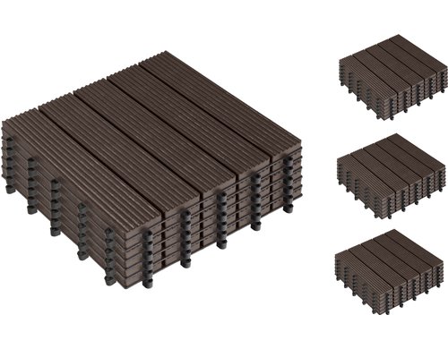 COCON Bodenplatte braun, 4 Pack à 6 Stk. 30x30cm, 6 Stk., PP plastic