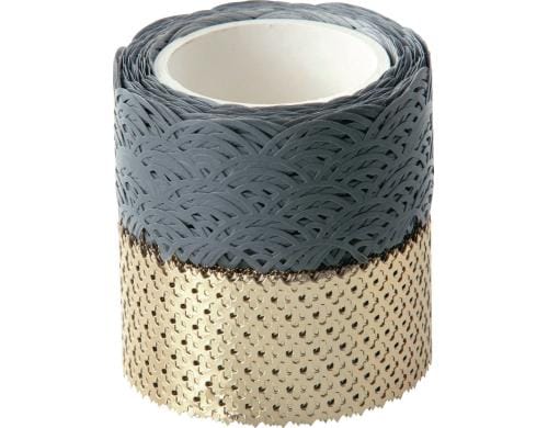Folia Washi Tape Dekor grau/gold 2 x (5 m x 25 mm)