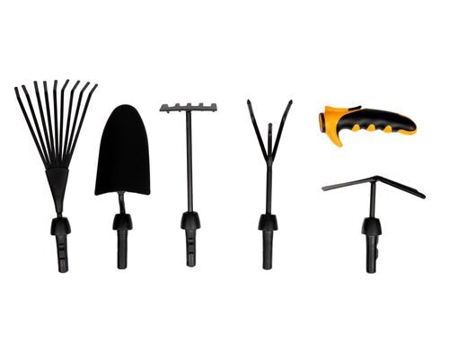 KRAFTER Gartenhandwerkzeug 6 teilig, 5 verschieden Werkzeuge, 1 Griff