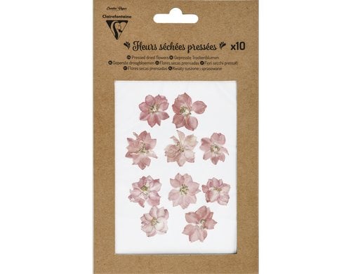 Clairefontaine Trockenblumen Rosa gepresst, 10 Stück