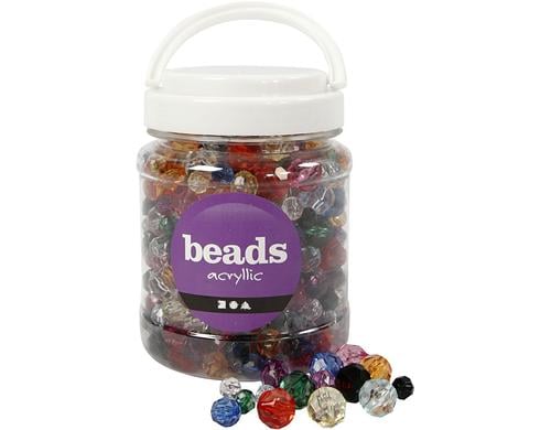 Creativ Company Facettenperlen sortiert, 500g, 10-12-16mm