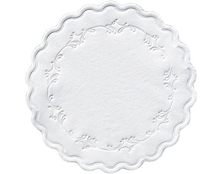 Duni Untersetzer Rund 9cm Romance weiss D:9cm, 8-lagig, 250 Stk.