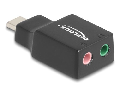 Delock USB-C Stecker-2x3.5mm Klinke Plug&Play Audio Adapter, schwarz