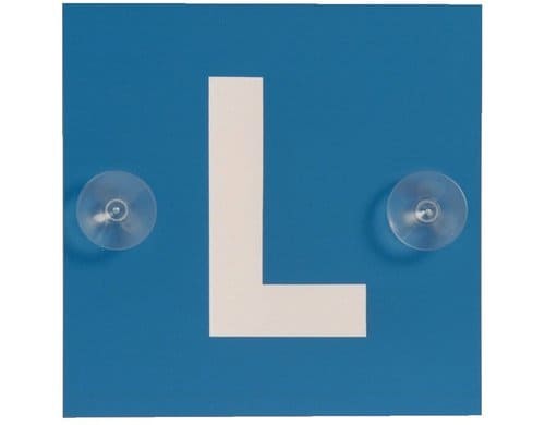 L-Schild mit Saugnäpfen, Kunststoff, 16 x 16 cm