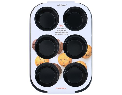 Alpina Muffinform für 6 Muffins Metall, 26.5x18x3 cm