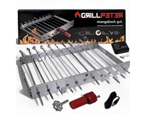 Schaschlik Spiessdreher Motor USB für 11 Spiesse