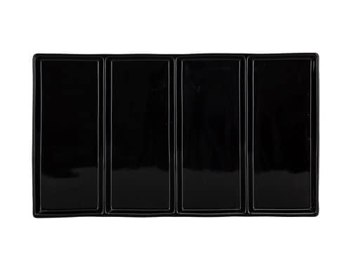 NOUVEL Fondueteller für Gemüse und Fleisch Rettangolo, schwarz, 39 x 23 x 2.5 cm