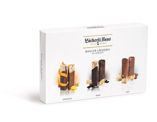 Basler Läckerli au chocolat Orange, Noir & Lait, 540 g