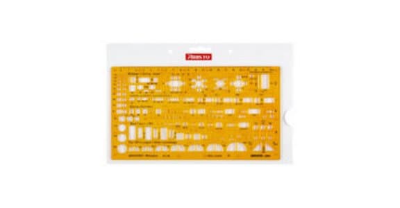 Aristo Architektur Konbi Schablone 1:100, 225x125mm, Tuschenoppen