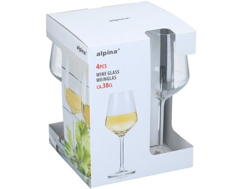 Alpina Weingläser Weisswein 380ml, 4 Stück Glas, 8.3x22 cm (DxH)