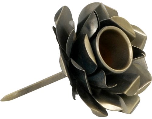 Chic Antique Kerzenhalter, Messing 10x6 cm (HxD), Kerze D: 2 cm, Eisen