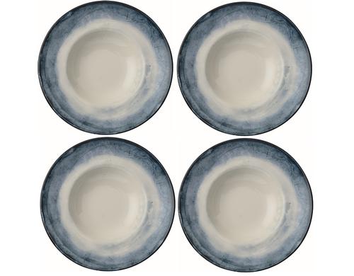 AK Pastateller Shade Sea 27cm 4 Stk. 4 Stk., D 27cm, weiss/blau, Porzellan