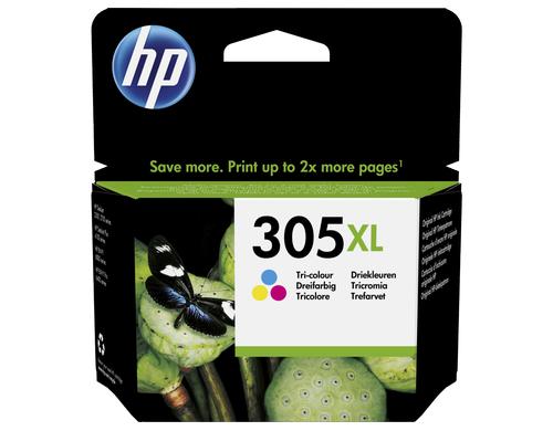 HP Tinte Nr. 305XL - Dreifarbig (3YM63AE) 5ml, Seitenkapazität ~ 200 Seiten