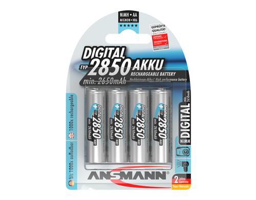 Ansmann Akku AA NIMH 2850 Digi 4er min. 2650 mAh, 1.2V, 4er