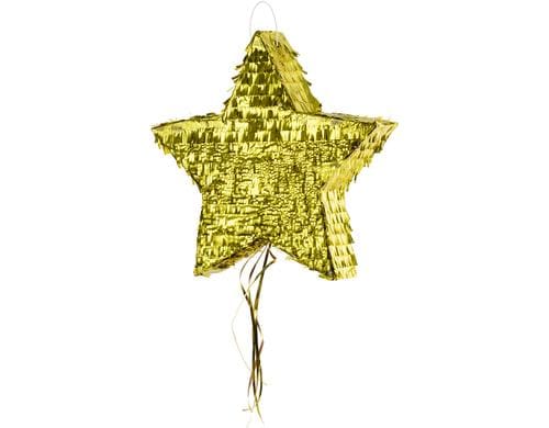 Partydeco Pinata Stern 44.5 x 42.5 x 9 cm, gold, 1 Stk