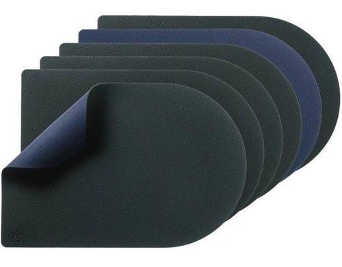 Björn Tischset arcus, blau/grau 6 Stück, wendbar, recyceltes Leder