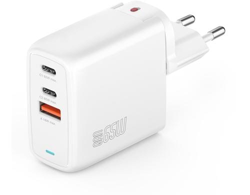 4smarts Charger Flex 65W White 2x USB-C + 1x USB-A