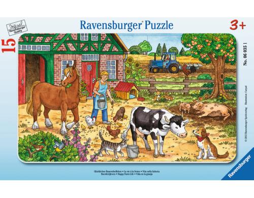 Glückliches Bauernhofleben Alter: 3+, 15 T. Rahmenpuzzles