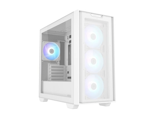 ASUS A21 PLUS TG ARGB WHITE (BTF) BTF, M-ITX, mATX, 2x2,5/3,5, 1x2.5