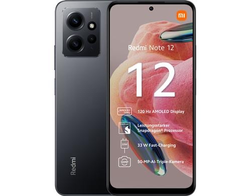 Xiaomi Redmi Note 12 128GB black DS, 6.67, 2.8GHz Octa-Core, 4GB RAM, 50MP