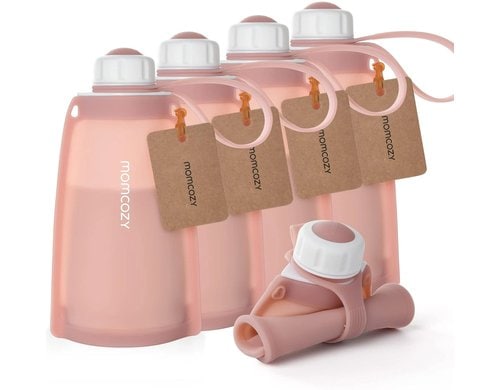 Milchaufbewahrungsbeutel 5 Stk. Silikon, Rot