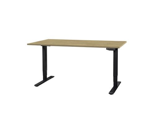 Contini Tisch höhenverstellbar Eiche Tischplatte 1.4x 0.8 m, Gestell schwarz