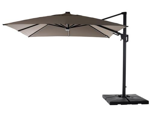 COCON Sonnenschirm DELUXE mit LED mit Kurbel, 3x3 m