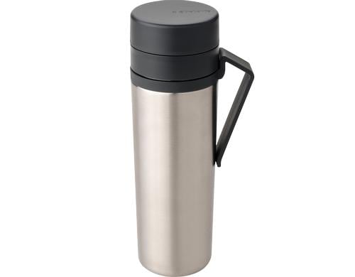 Brabantia Thermoflasche Make & Take 0.5L Edelstahl, Dark Grey, 6-12 Stunden heiss