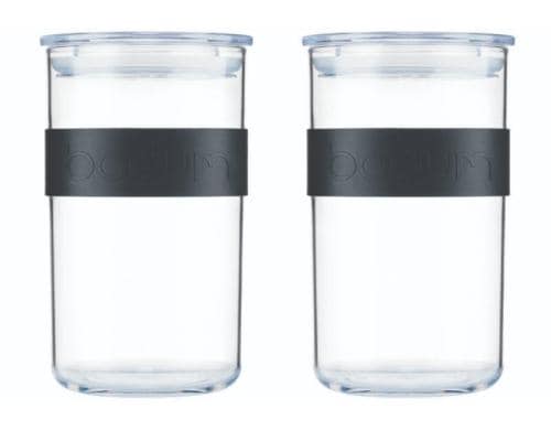 Bodum Presso Vorratsglas 2er-Set Kunststoff mit Silikonband, 1.0 Liter