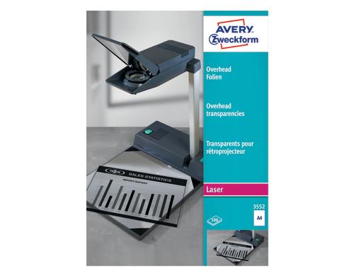 AZ OHP-Folien Laser s/w, 100 Stk transparent