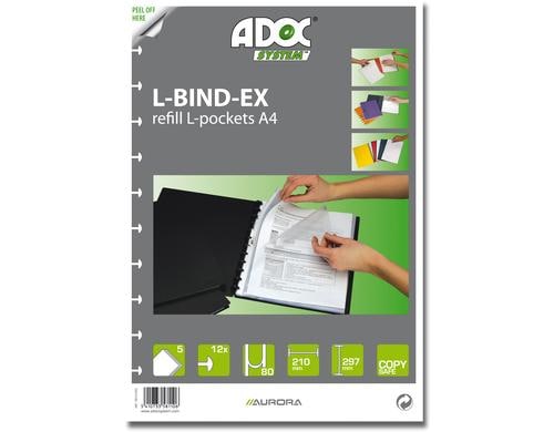 Adoc Ersatztaschen A4, 2 Seiten offen, 5 Stk