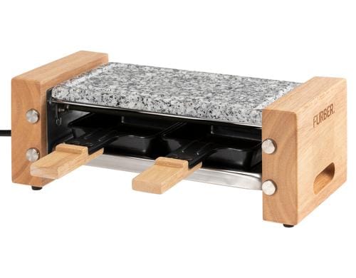 FURBER Raclette-Grill 2P Holz/Stein 2 Personen, 350W, Holzseiten, Steinplatte