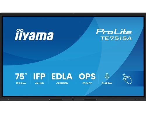 Iiyama TE7515A-B1AG 75, Touch, IPS, UHD, 550cd, EDLA, Android