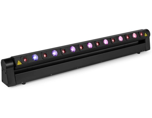 BeamZ Hyaden LED Moving Bar, 7x3W RGBW, 8x Laser, Tilt