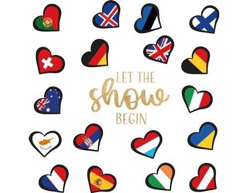 B+C Servietten Flaggen mit Hotfoil gold 33x33 cm, 20 Stück, 3-lagig