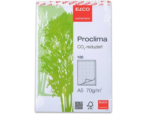 Elco Notizblock Proclima A5, 4 mm kariert, 70 g/m², 1 Stück