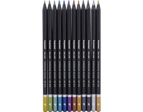 Bruynzeel Farbstifte Metallic schwarz, 12 Stück