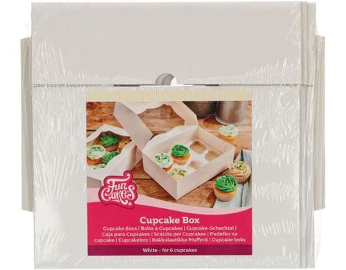 FunCakes Cupcake Box für 6 Stk. 3 Boxen und 3 Einlagen
