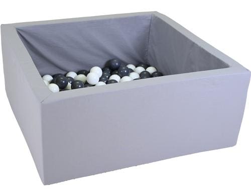 Bällebad soft - eckig Grey 100 balls grey/white