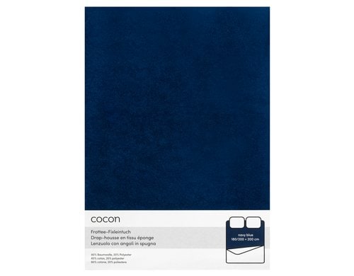 COCON Fixleintuch Frottee dunkelblau 180/200x200 cm, 210gsm