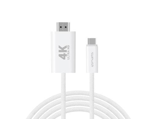 4smarts USB-C auf HDMI Stecker, 2m Farbe: Weiss