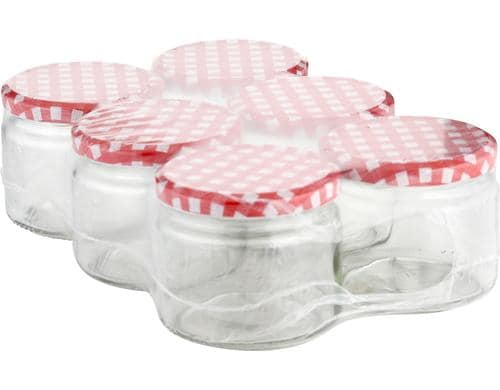 axentia Einmachglas Karo 330ml 6 Stk D: 8.5cm, H: 7.5cm
