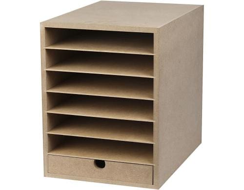 Creativ Company Ablagekorb aus Pappe A4 6 Fächer, 1 Schublade