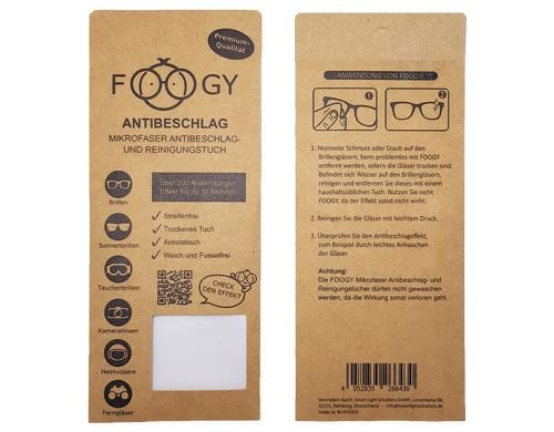 foogy Microfasertuch mit Antibeschlageffekt weiss