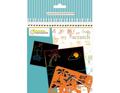 Avenue Mandarine Graffy Scratch Piraten 24 Blätter, 400g/m2, 15x20.5cm